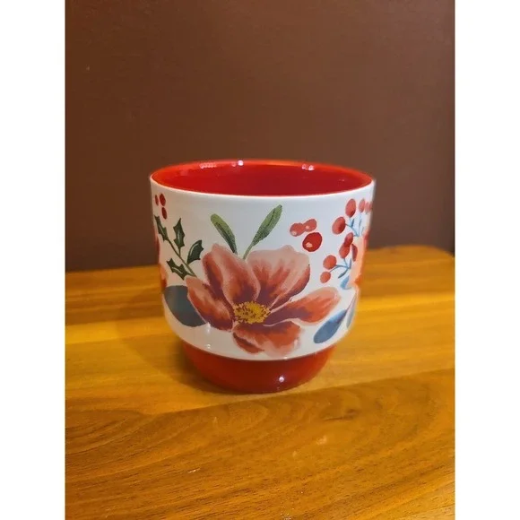 Pioneer Woman Merry Meadow 5-Piece 12.5oz Stoneware Stacking Mugs w/ Gold Rack - Picture 5 of 10